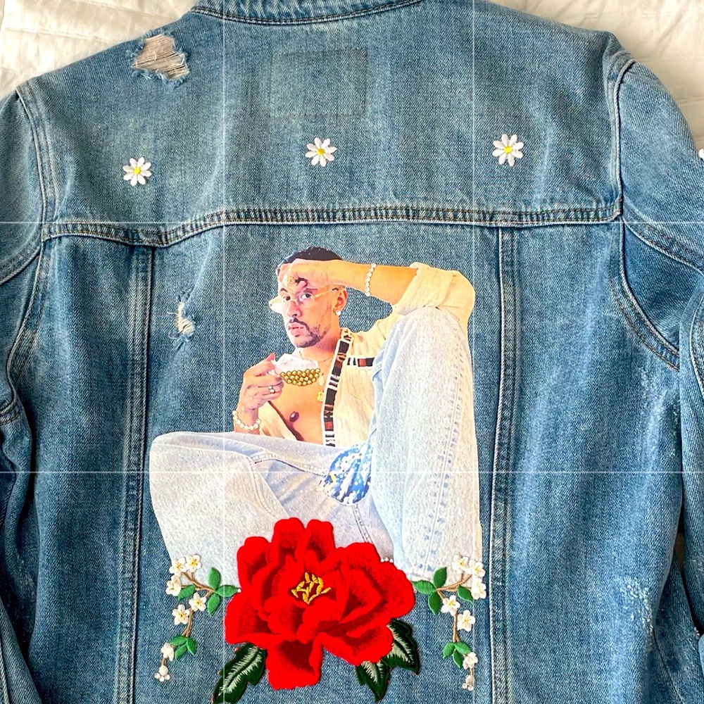 Bad Bunny Jean Jacket (Custom Made Read Descripti… - image 1